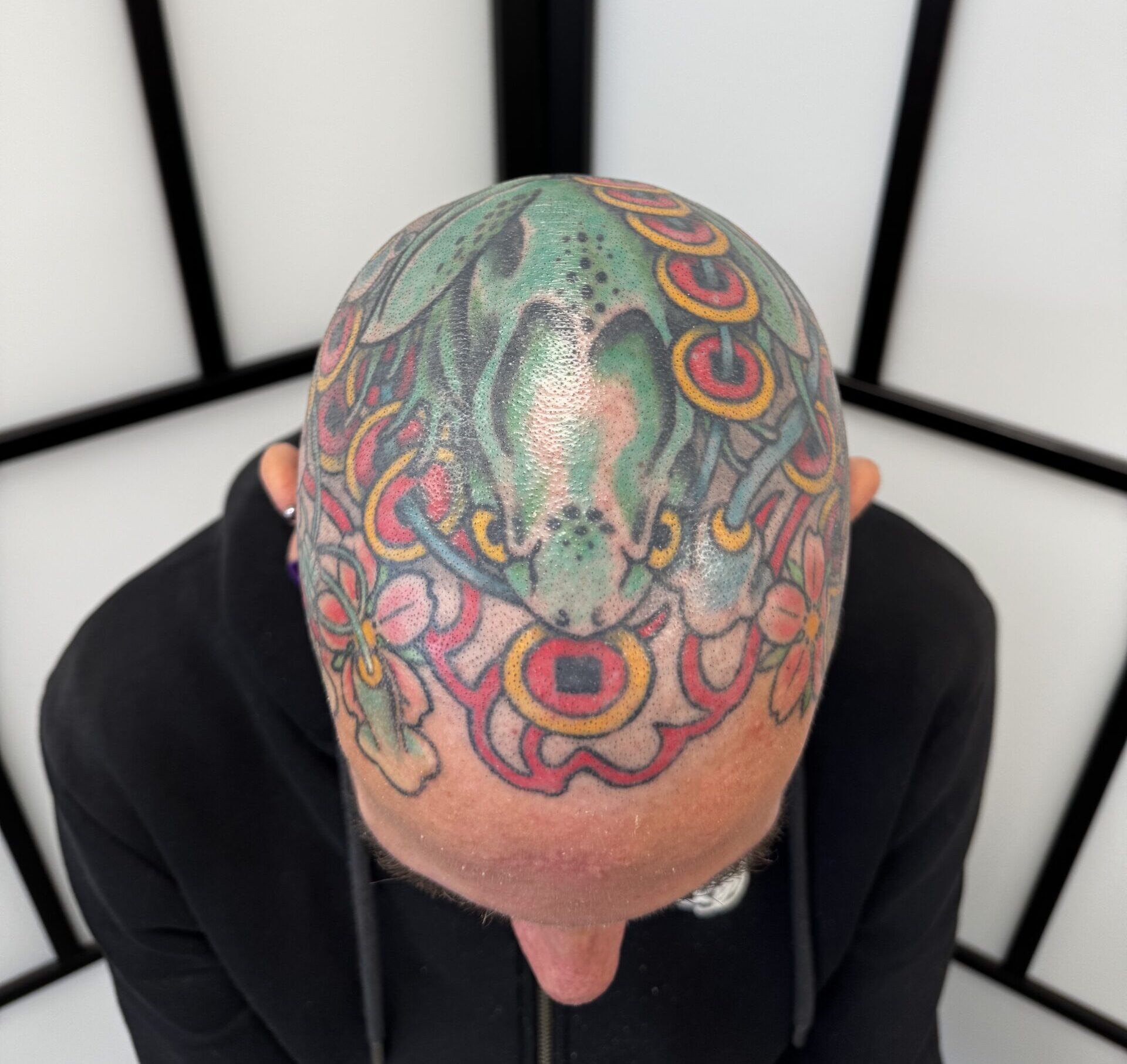 Healed Full Head Japanese Tattoo by Billy Betts